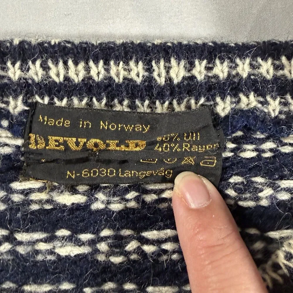 DEVOLD Norway Nordic Crew Neck Chunky Wool Jumper Sweater Men Size XL/54